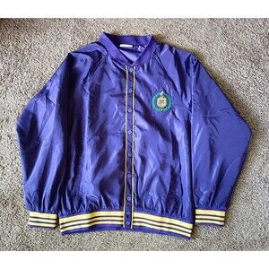 Howard University Omega Psi Phi  Bomber Jacket Men's Large Purple Long Sleeve